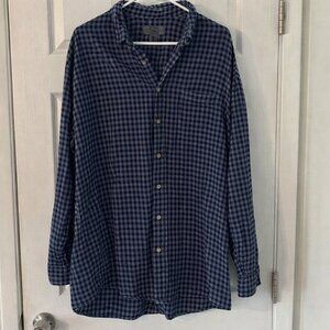 Bay Area Traders Blue Plaid Flannel Button Down Shirt XXL